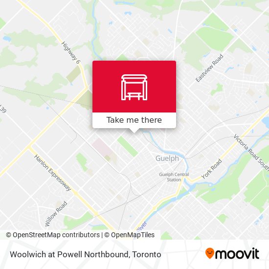 Woolwich at Powell Northbound map