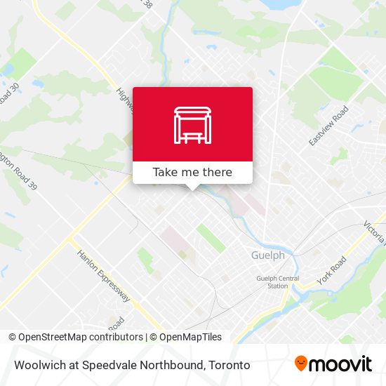 Woolwich at Speedvale Northbound map