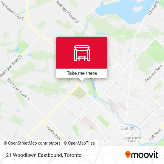 21 Woodlawn Eastbound map