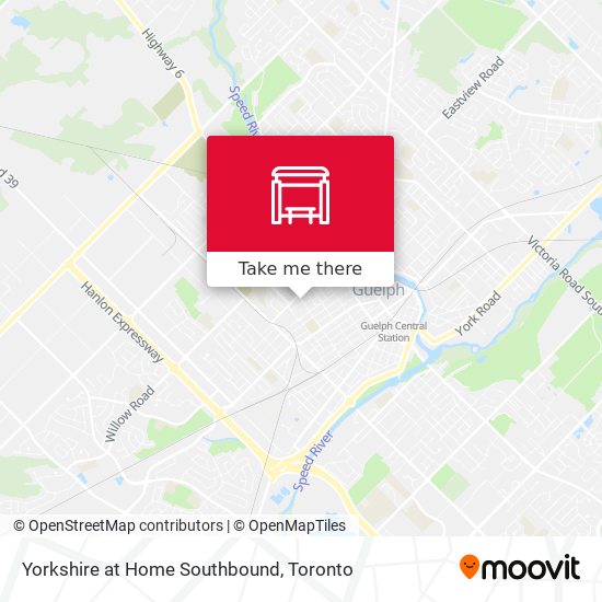Yorkshire at Home Southbound map