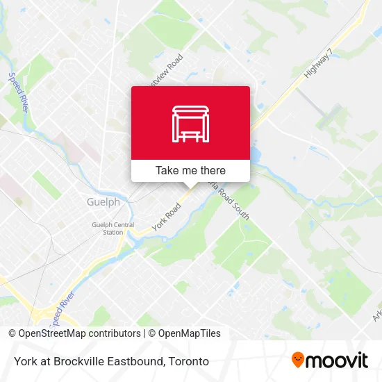 York at Brockville Eastbound map