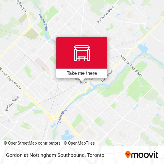 Gordon at Nottingham Southbound map