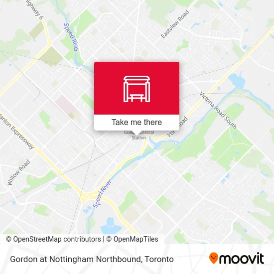 Gordon at Nottingham Northbound map