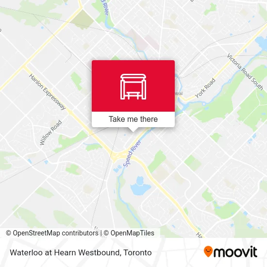Waterloo at Hearn Westbound map