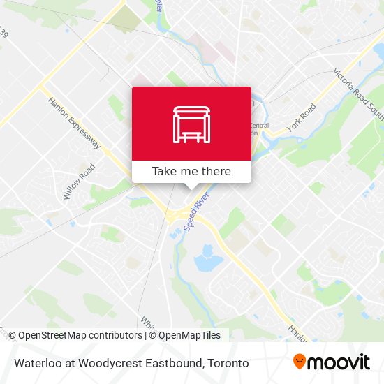 Waterloo at Woodycrest Eastbound map