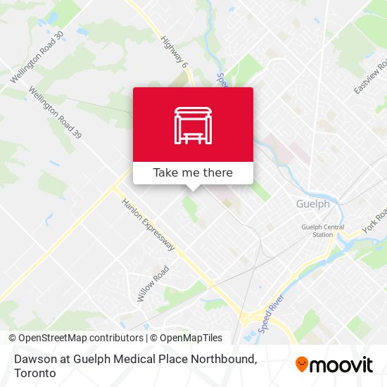 Dawson at Guelph Medical Place Northbound map