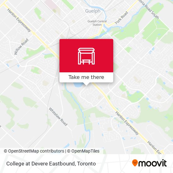College at Devere Eastbound map