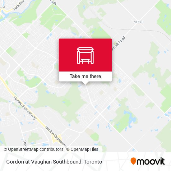 Gordon at Vaughan Southbound map