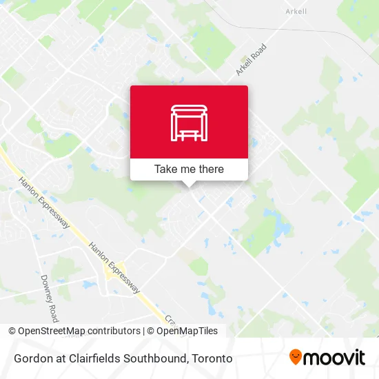 Gordon at Clairfields Southbound map