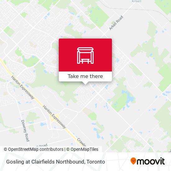 Gosling at Clairfields Northbound map