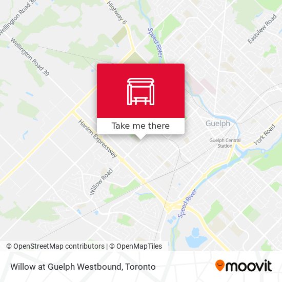 Willow at Guelph Westbound map