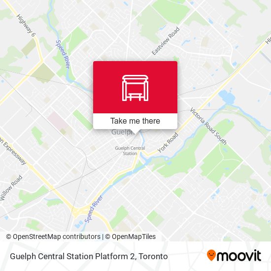 Guelph Central Station Platform 2 map