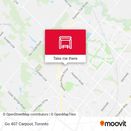 Go 407 Carpool map