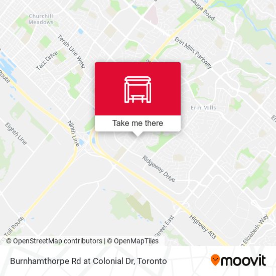 Burnhamthorpe Rd at Colonial Dr map