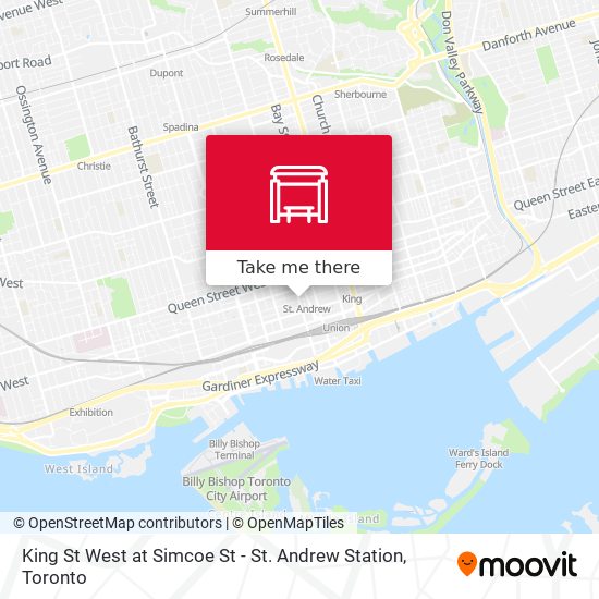 King St West at Simcoe St - St. Andrew Station map