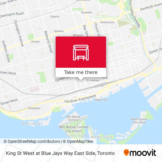 King St West at Blue Jays Way East Side map