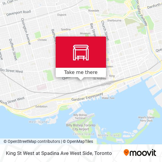 King St West at Spadina Ave West Side map