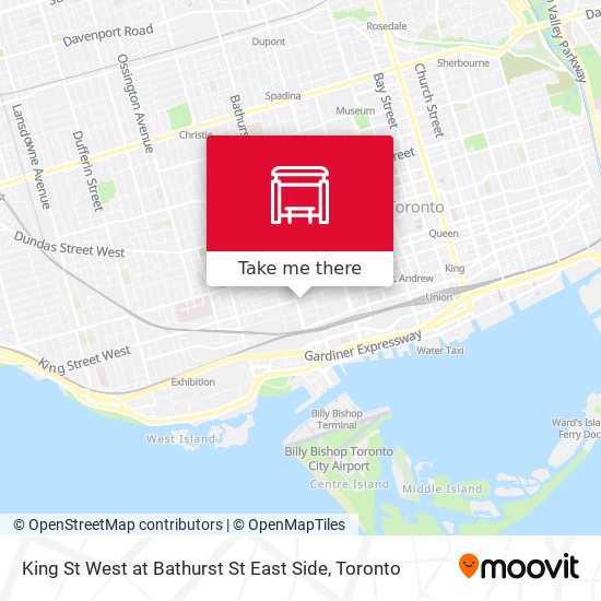 King St West at Bathurst St East Side map