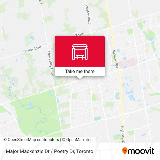 Major Mackenzie Dr / Poetry Dr map