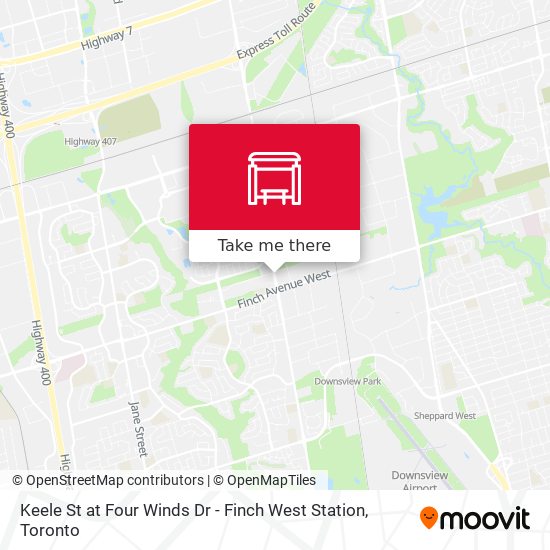 Keele St at Four Winds Dr - Finch West Station map