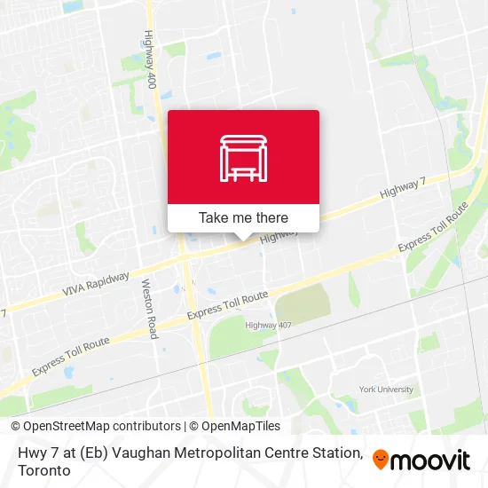 Hwy 7 at (Eb) Vaughan Metropolitan Centre Station plan