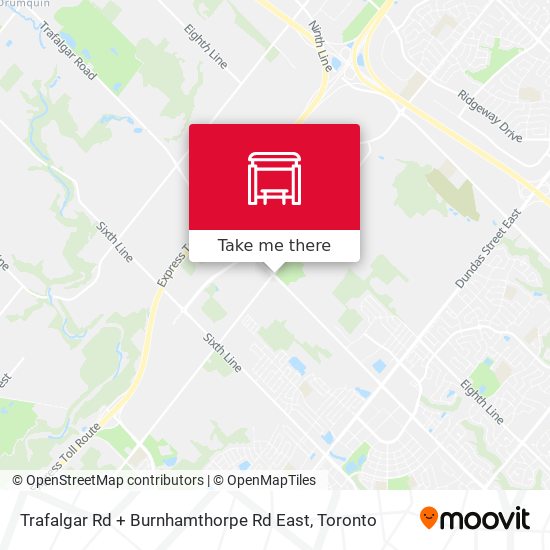 Trafalgar Rd + Burnhamthorpe Rd East map