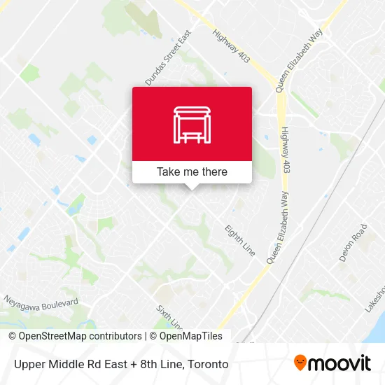 Upper Middle Rd East + 8th Line map