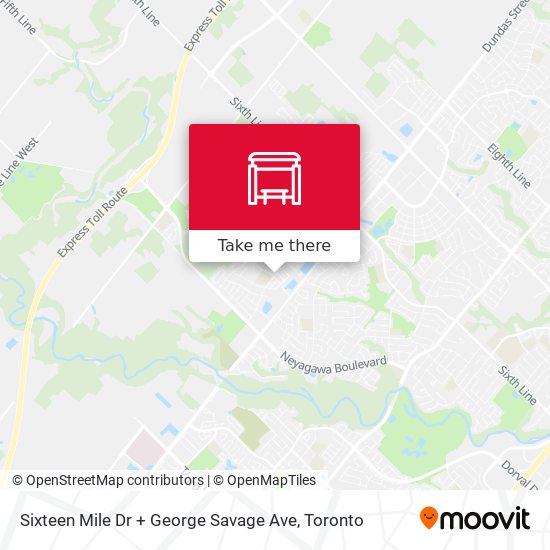 Sixteen Mile Dr + George Savage Ave map