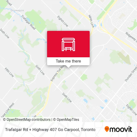 Trafalgar Rd + Highway 407 Go Carpool map