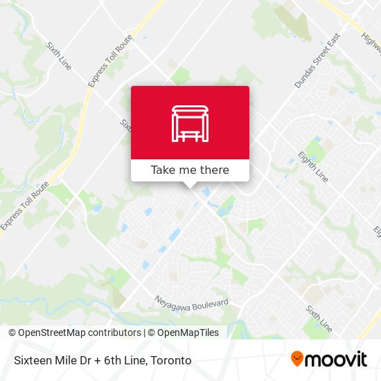 Sixteen Mile Dr + 6th Line map