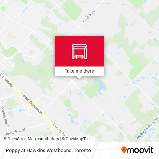 Poppy at Hawkins Westbound map