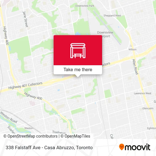 338 Falstaff Ave - Casa Abruzzo map