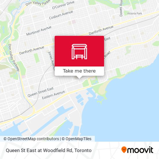 Queen St East at Woodfield Rd map