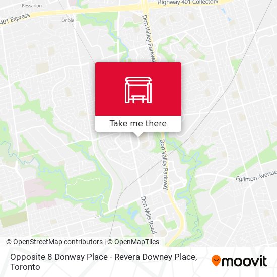 Opposite 8 Donway Place - Revera Downey Place map