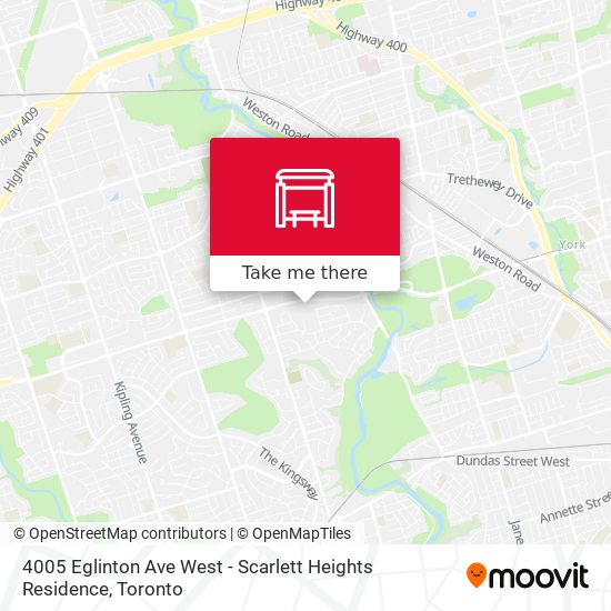 4005 Eglinton Ave West - Scarlett Heights Residence map