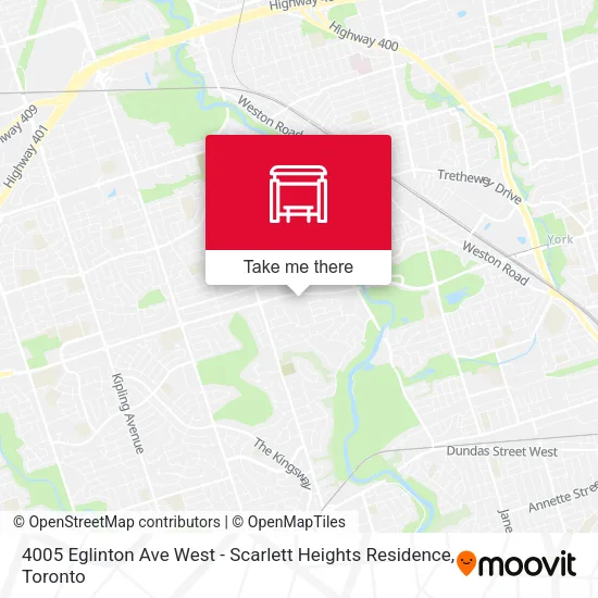 4005 Eglinton Ave West - Scarlett Heights Residence map