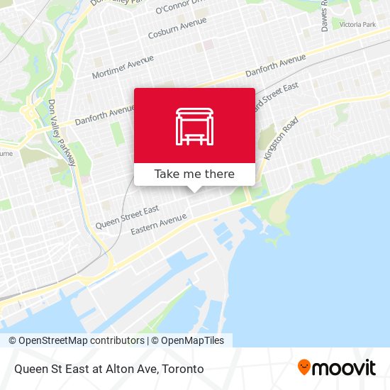 Queen St East at Alton Ave map