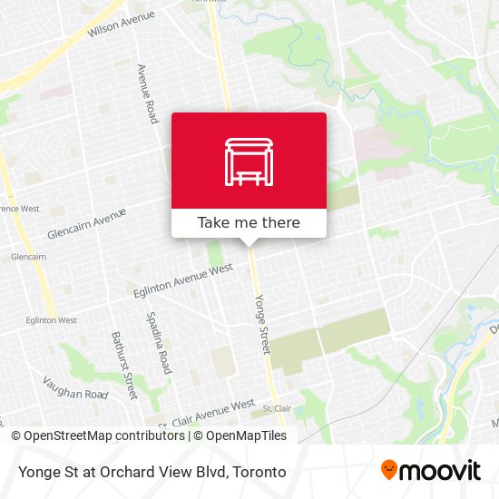Yonge St at Orchard View Blvd map