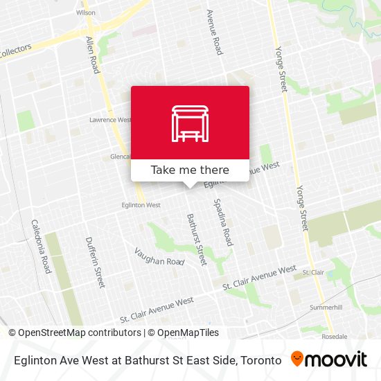 Eglinton Ave West at Bathurst St East Side map