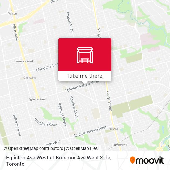 Eglinton Ave West at Braemar Ave West Side map