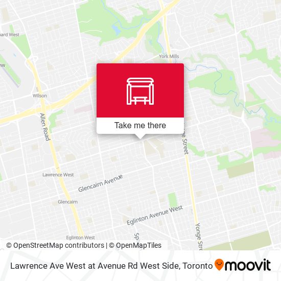 Lawrence Ave West at Avenue Rd West Side map