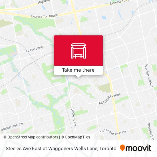 Steeles Ave East at Waggoners Wells Lane map