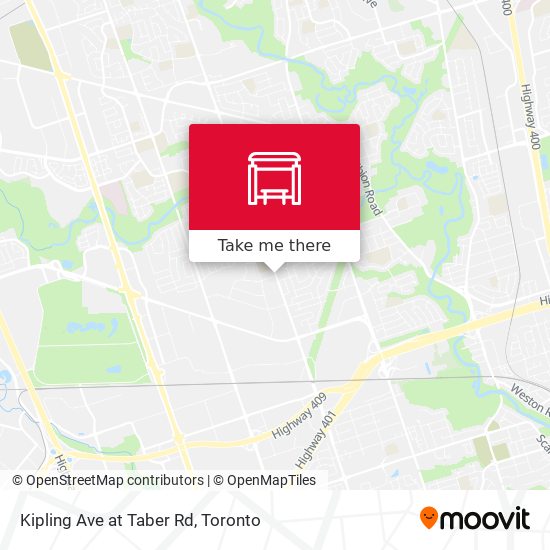 Kipling Ave at Taber Rd map