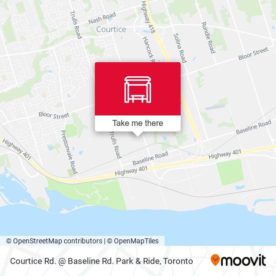 Courtice Rd. @ Baseline Rd. Park & Ride map