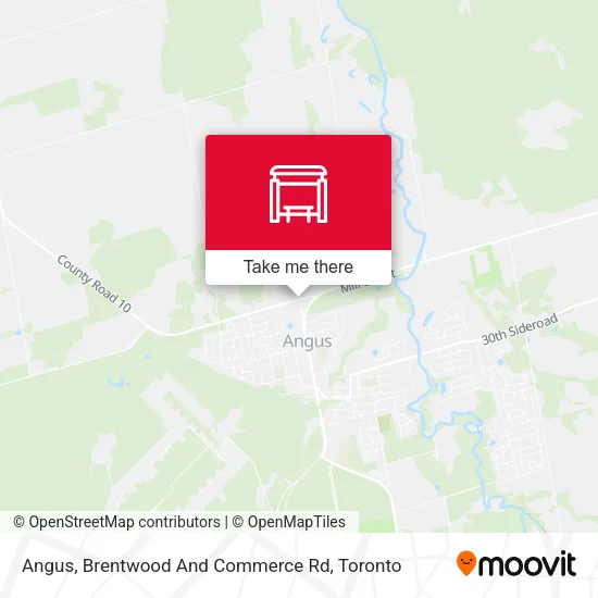 Angus, Brentwood And Commerce Rd map