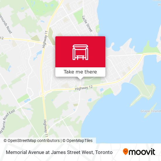 Memorial Avenue at James Street West map