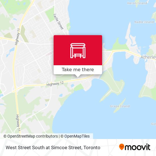 West Street South at Simcoe Street map