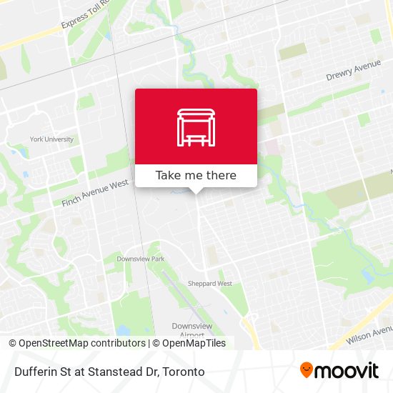 Dufferin St at Stanstead Dr map