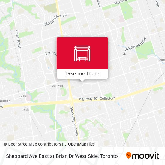 Sheppard Ave East at Brian Dr West Side map