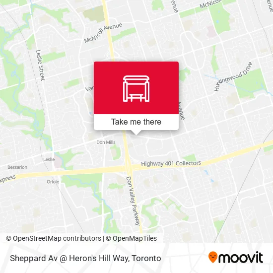 Sheppard Av @ Heron's Hill Way map